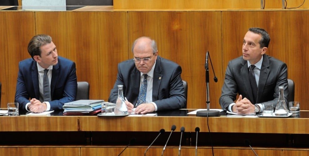 Nationalratssitzung im Parlament in Wien, Außenminister Sebastian Kurz (ÖVP) und Justizminister Wolfgang Brandstetter (ÖVP) bundeskanzler christian kern,   Hans Jörg Schelling , Alois Stöger , hc strache